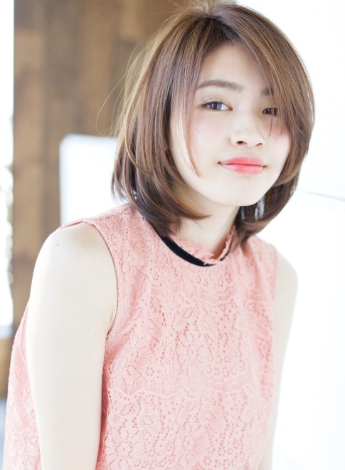 ミディアム 春のお悩み解決レイヤー 縮毛矯正 Afloat Japanの髪型