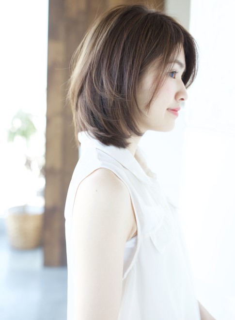 ミディアム 春のハイレイヤー 縮毛矯正 Afloat Japanの髪型 ヘア