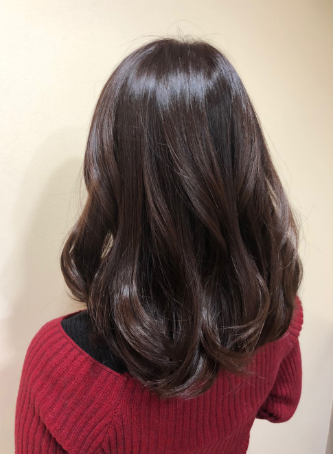 セミロング ダークレッド系カラー Hair Salon Besの髪型 ヘアスタイル ヘアカタログ 21夏 秋