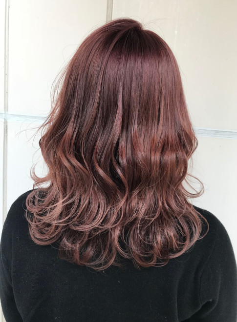 セミロング ピンクバイオレットカラー Eme Hair Brandsの髪型 ヘア