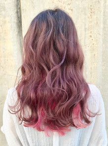 オレンジ ピンク 髪色 画像あり の髪型 ヘアスタイル ヘアカタログ