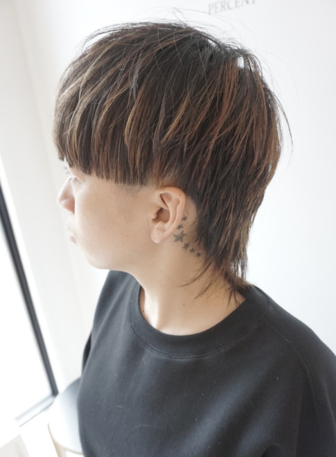 ショートヘア マッシュレイヤーなデザインウルフ Percentの髪型