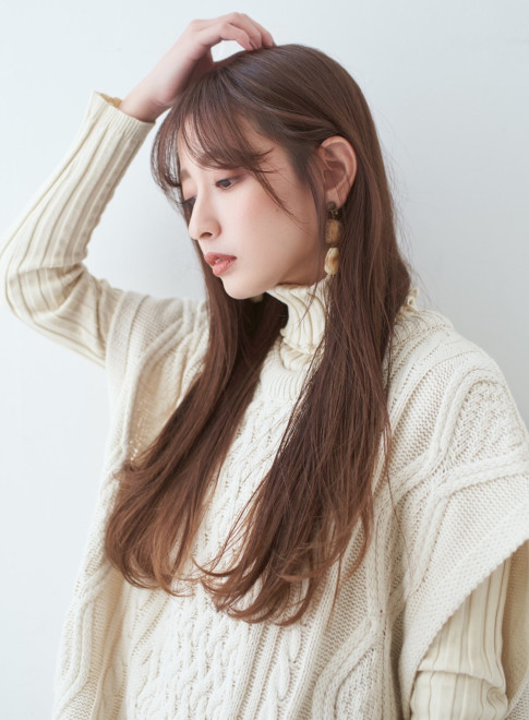 ロング 小顔大人ストレート Hair Designing Comme Matisseの髪型