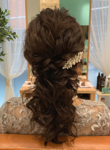 ハーフアップ ロング 結婚式 髪型 画像あり の髪型 ヘアスタイル