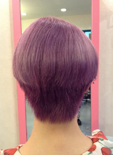 ショートヘア ピンクバイオレットカラー K Craftの髪型 ヘアスタイル