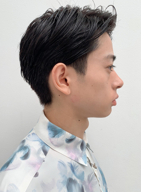 メンズ 七三オールバックかきあげヘアツーブロック Atelier Ittowaの髪型 ヘアスタイル ヘアカタログ 21春夏