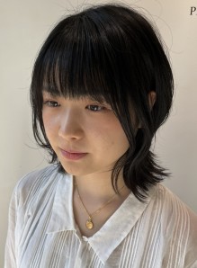 ミディアム 面長 黒髪 画像あり の髪型 ヘアスタイル ヘアカタログ情報 22春夏